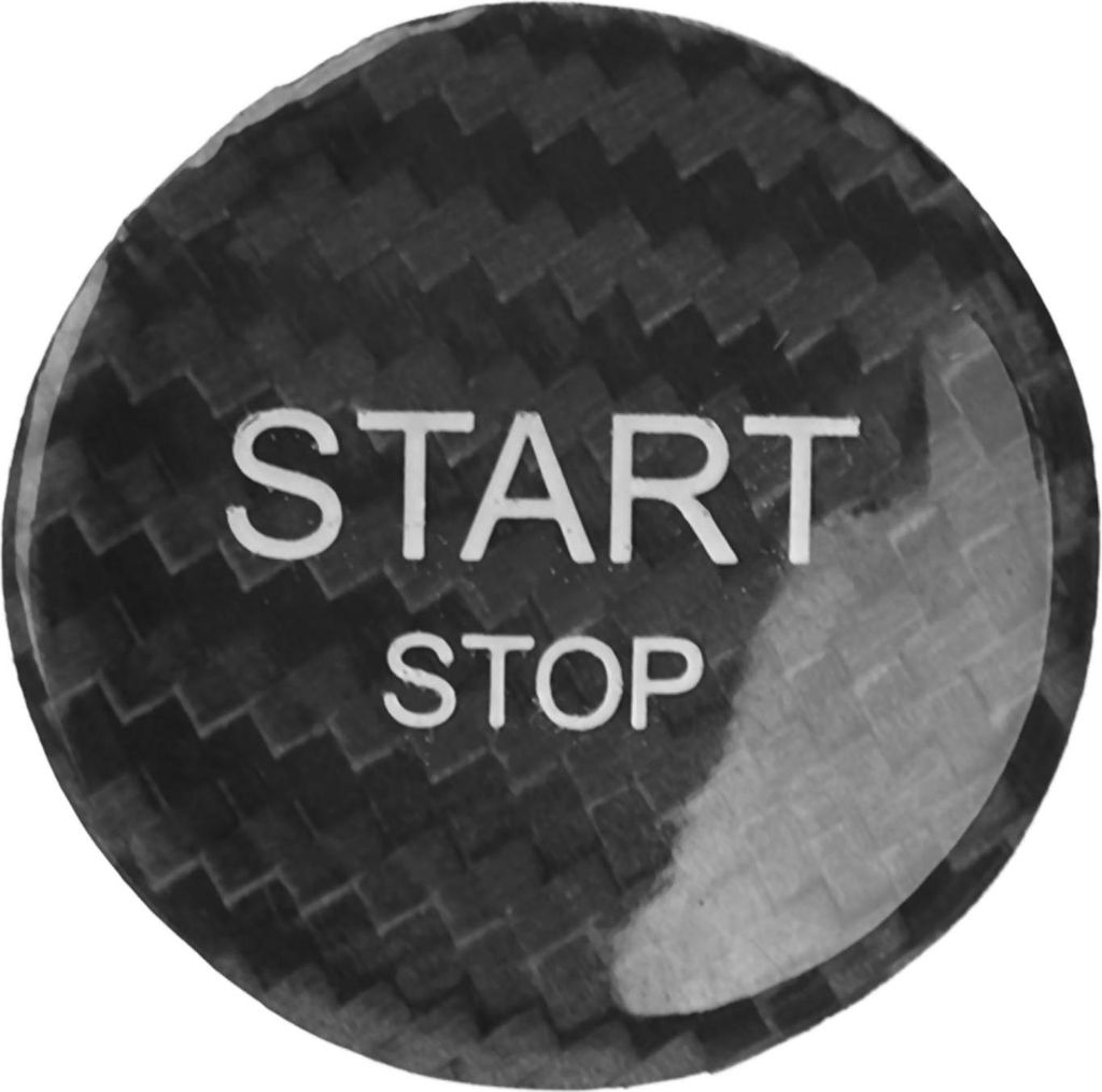 Motorstart -Stopp -Taste -Schalter Abdeckungsabdeckung Kohlefaser Zündstarter Aufkleber Ersatz für Peugeot 408 308S 508 Schwarz