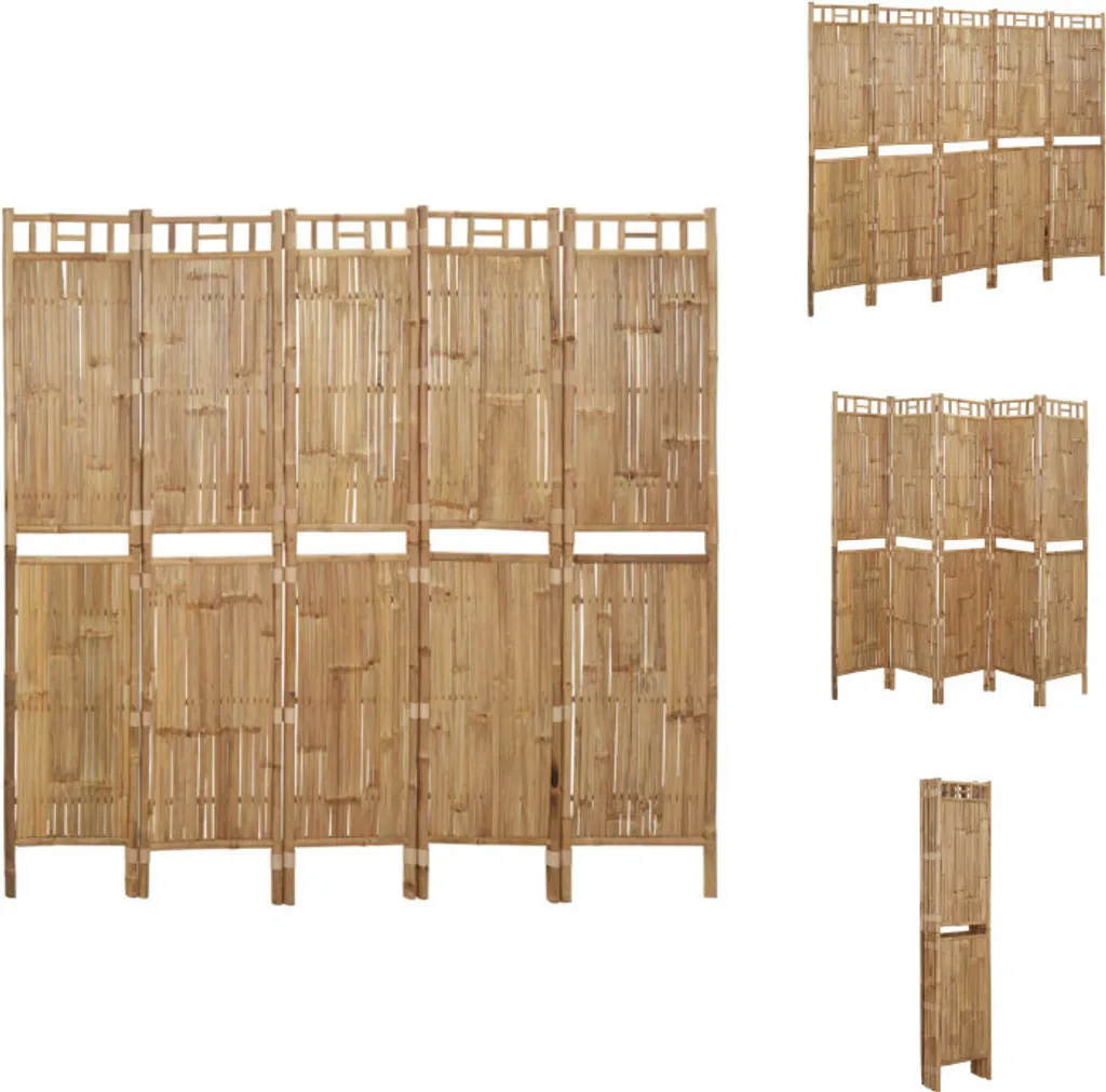 Séparez vos pièces sans travaux avec ce paravent bambou 5 volets 180cm