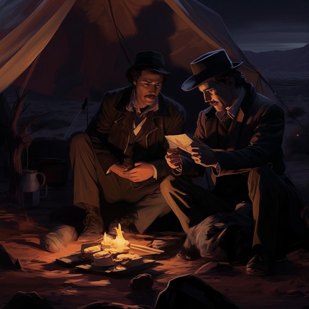 Plakat 30x30cm Wilder Westen Nachts