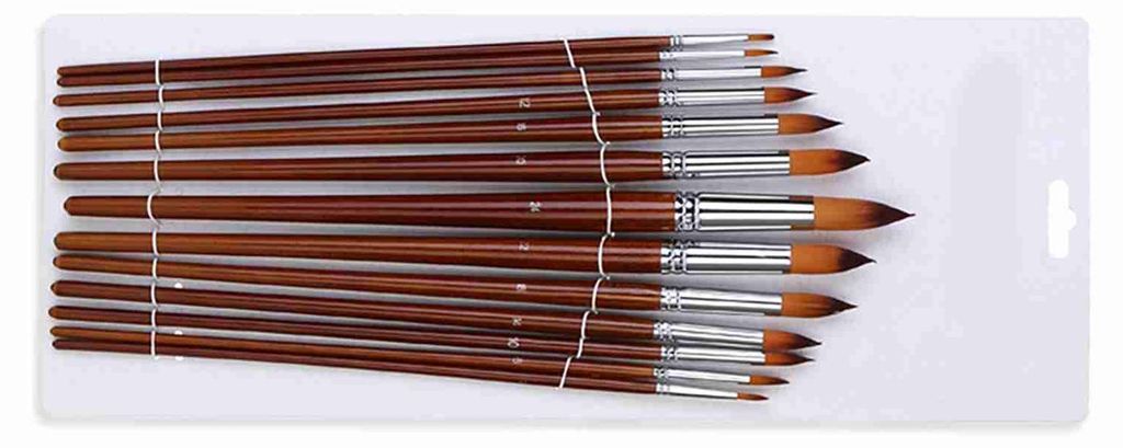 13pcs Professional Art Paint Pinsel Set langen Holzgriff Nylon Haar Pinsel für Acryl Öl Aquarell Gouache Gesicht malen Zeichnung Kunst Zubehör, ...