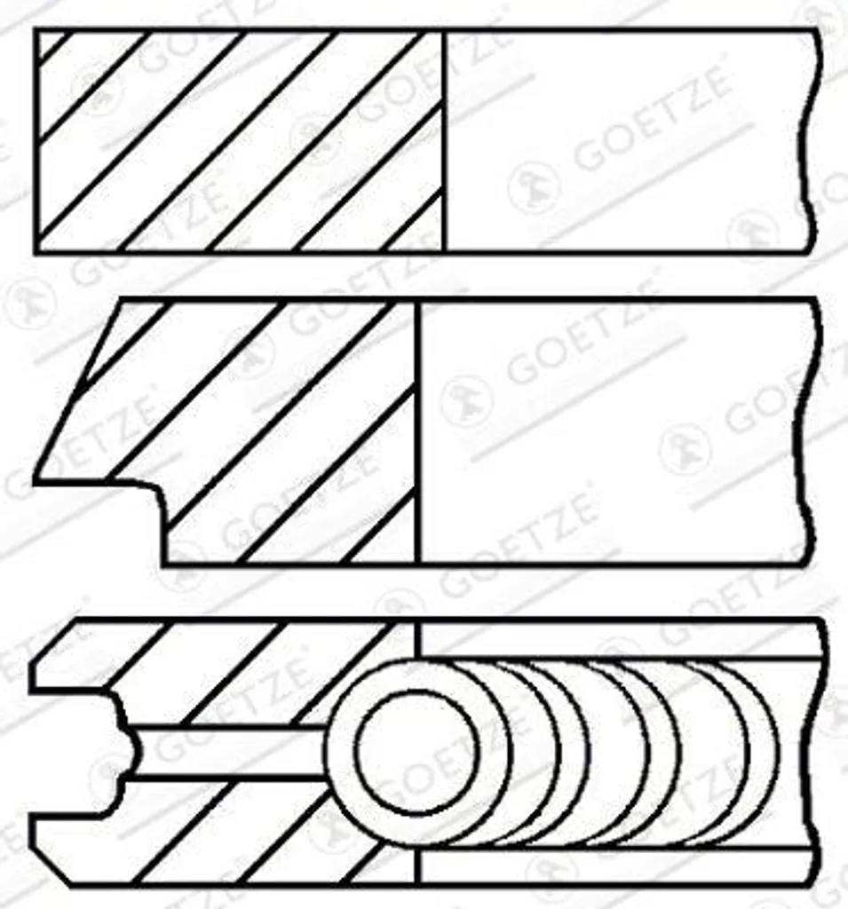 Segments de piston GOETZE 08-436500-00 compatibles Berlingo et Astra J