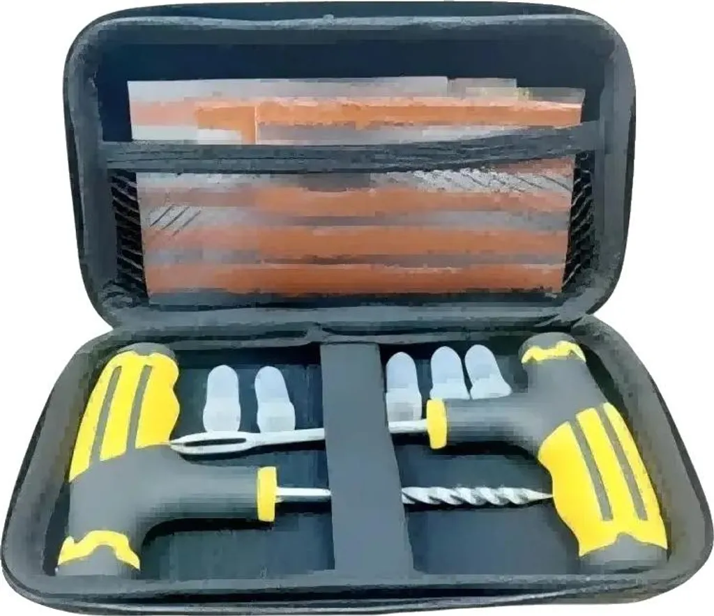Kit Riparazione Pneumatici Professionale F - Set Emergenza Ruote Auto e Moto