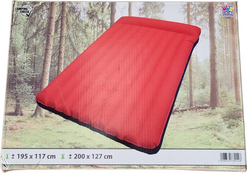 Happy People Doppelboxmatratze ca. 195x117 cm blau/rot Produktbild 