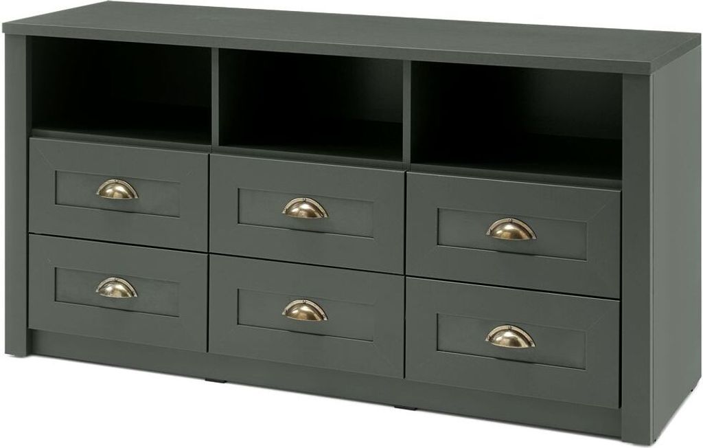 Landhaus TV-Lowboard mit 6 Schubkästen ATHEN-61 in edlem Produktbild 