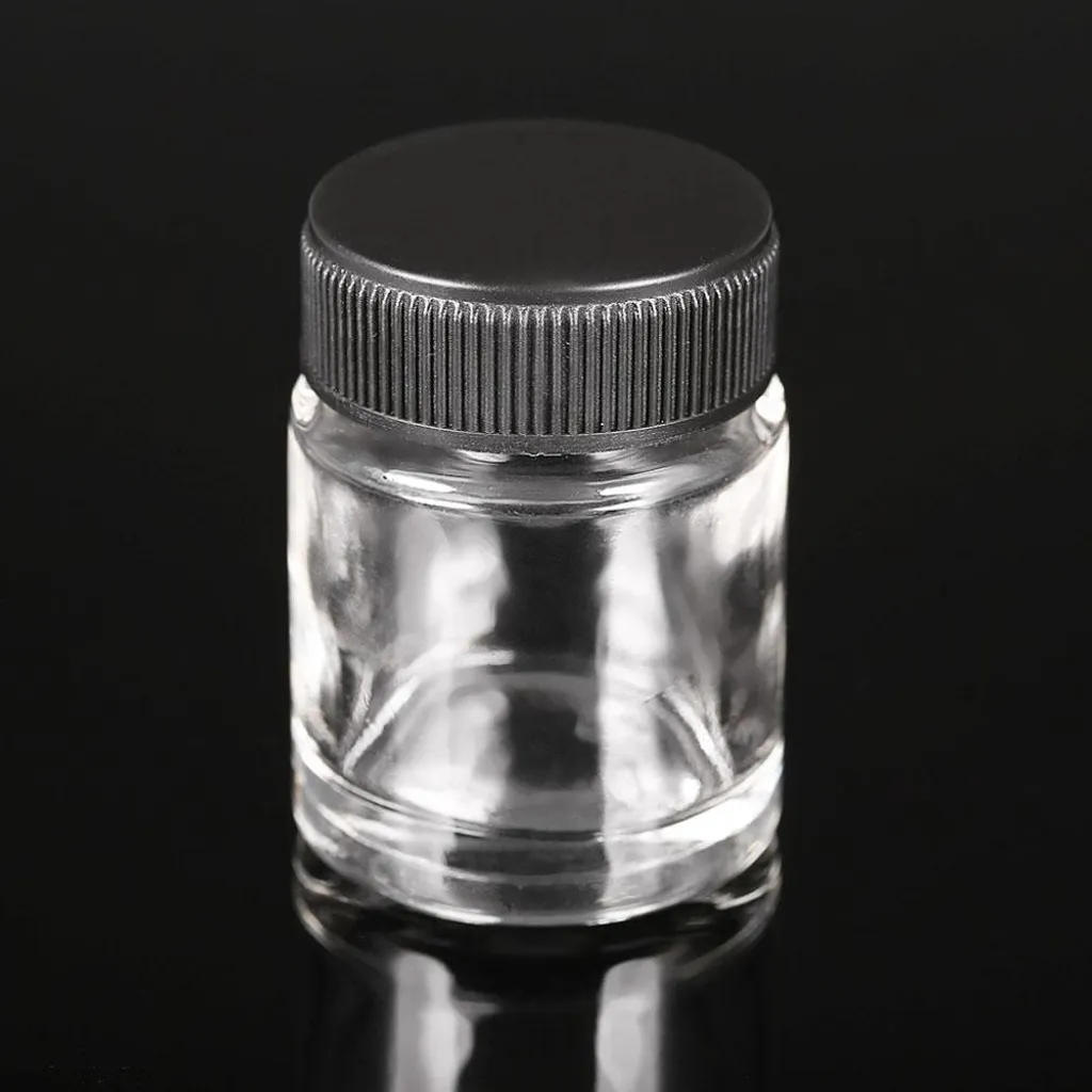 Lot de 10 flacons en verre pour aérographe 22cc avec bouchon étanche