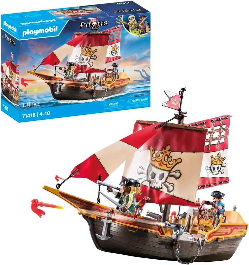 71418 Pirates Kleines Piratenschiff, Konstruktionsspielzeug Produktbild 