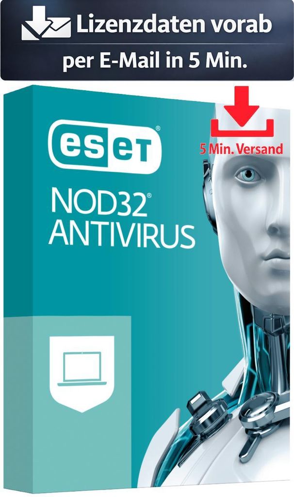 ESET NOD32 Antivirus (5 Device - 2 Jahre) DACH ESD Antivirus Sicherheit 5 Min. Versand als Download per Mail