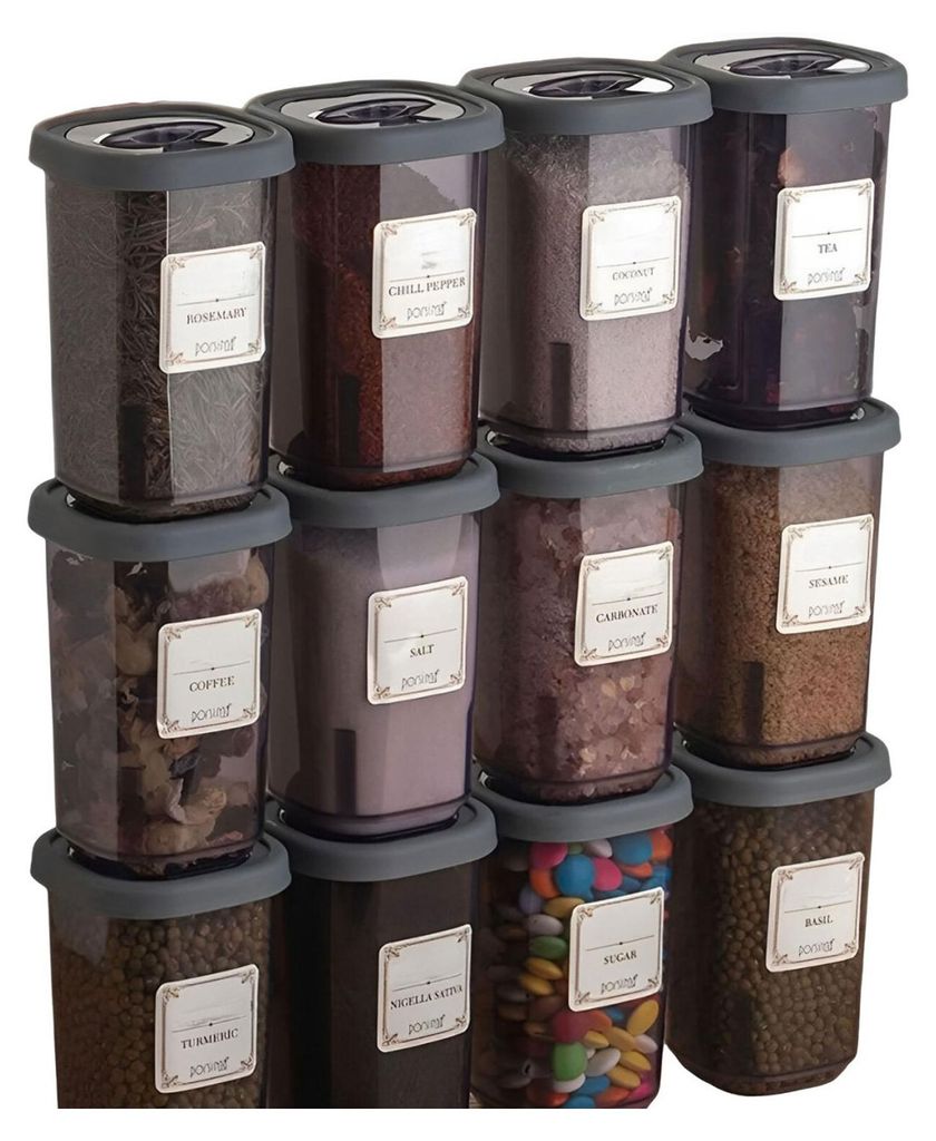 Gewürzbehälter Set 12x Stück mit Gewürzmühle mit Deckel Produktbild 