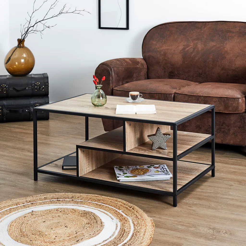 Table Basse Edison Robuste et Stable pour un Salon au Style Ordonné