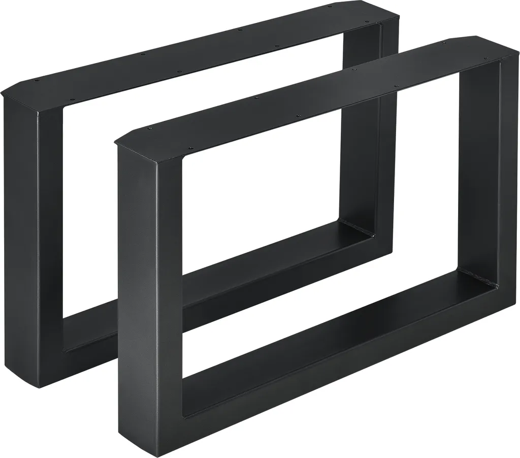 Pieds de table basse rectangulaires en acier noir mat - Modèle Makers