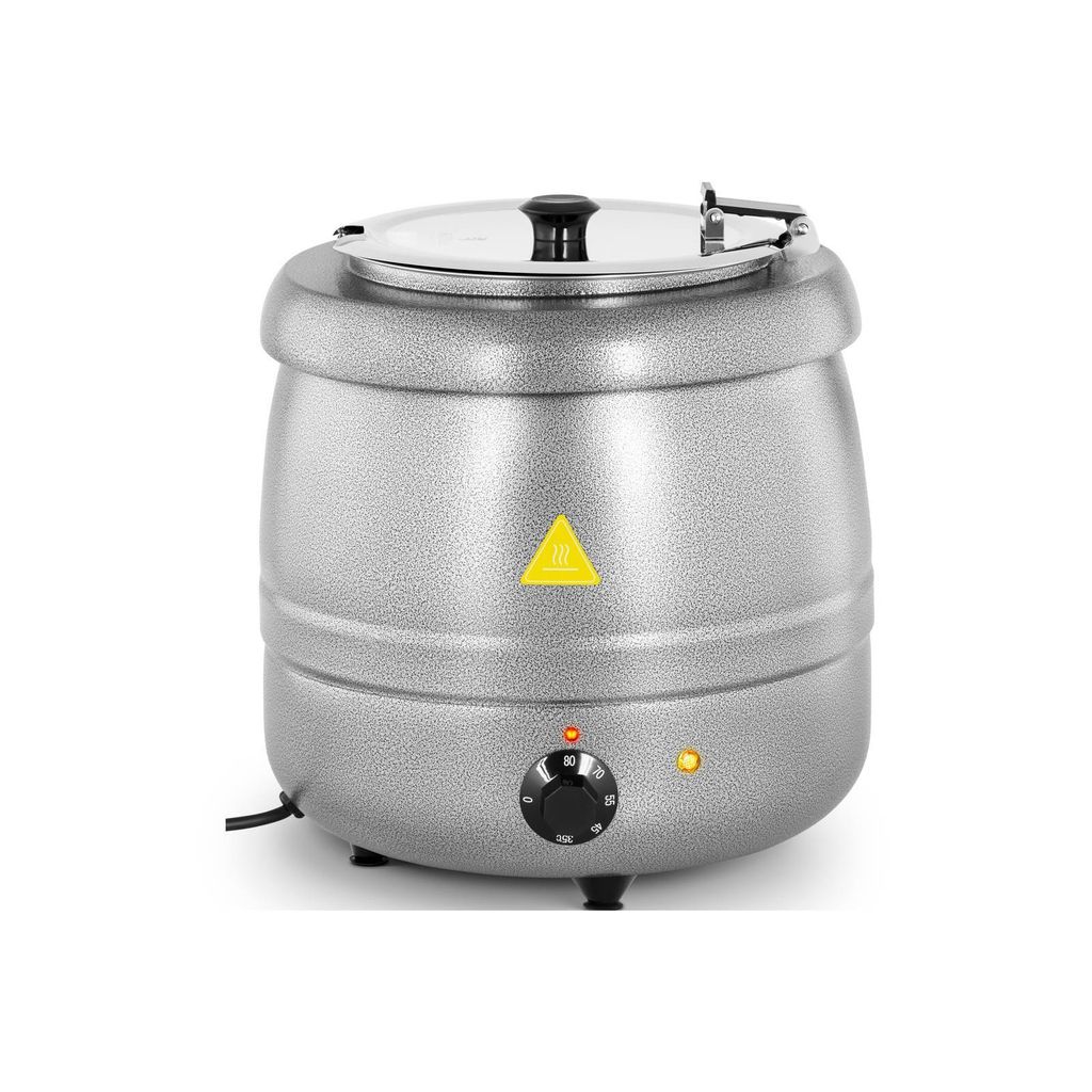 Expondo Royal Catering Suppentopf elektrisch - 10 L - Stahl - silbern beschichtet