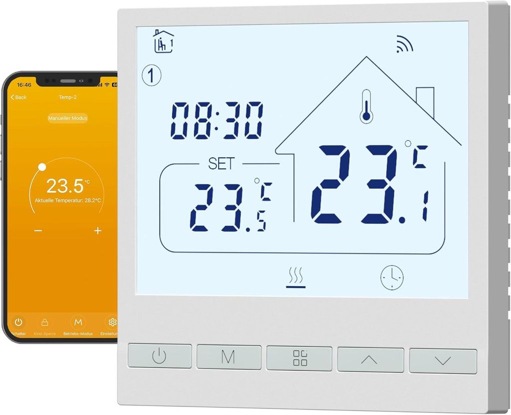 BEOK CONTROLS Smart Thermostat Heizungsthermostat Raumthermostat WiFi Intelligente Thermostate Für Gaskessel und Wasser Fußbodenheizung Kompatibe...
