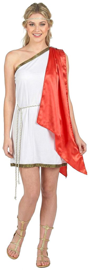 Costume da dea romana da donna bianco-rosso-oro - M Immagine del prodotto 