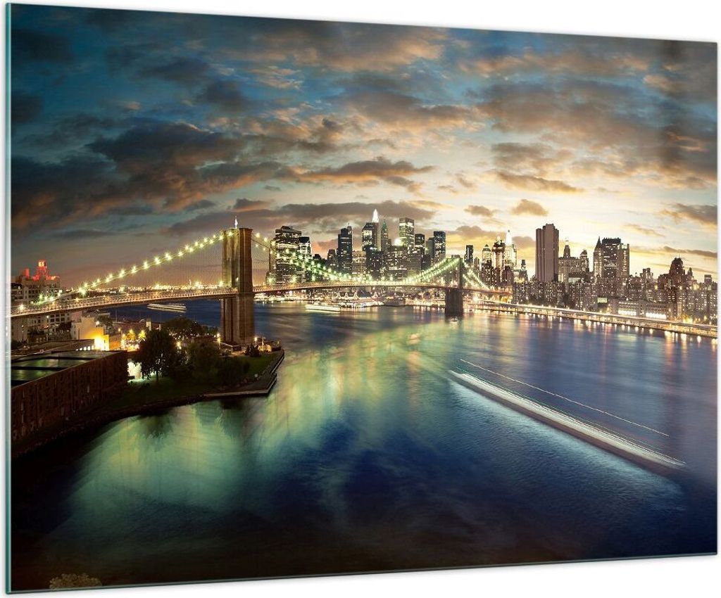 Bilder auf glas - Amerika Architektur New York - 100x70cm - Glasbilder - Wandbilder - Kunstdruck - zum Aufhängen bereit - Wanddekoration aus Glas ...