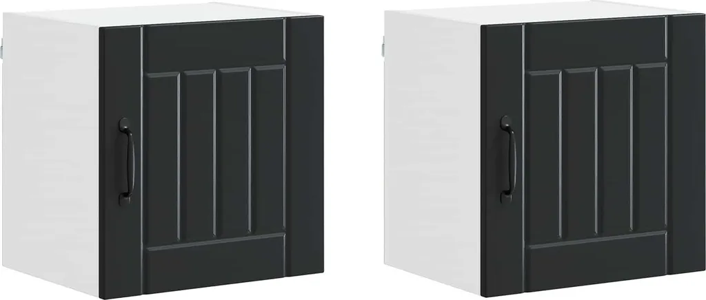 Set 2 Mobili SYFAX™ Nero 40x31x40 cm - Pensili Cucina in Multistrato