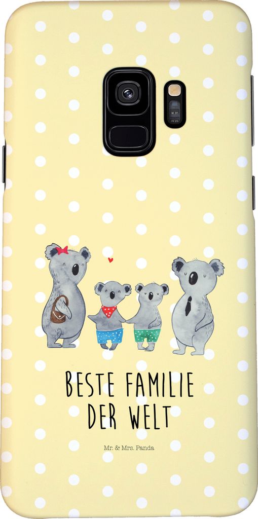 Mr. & Mrs. Panda Samsung Galaxy S9 Handyhülle Koala Familie zwei - Gelb Pastell - Geschenk, Smartphone Hülle, Muttertag, Cover, Handy Case, Zusam...