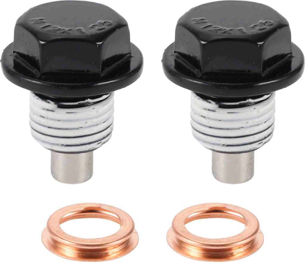 1 Satz Ölablassschraube für Nissan für Infiniti Ölwanne Ablaßschraube Gewindereparatur Nr. 1102601M02 Schwarz Weiß Metall Magnetisch M12x1.25