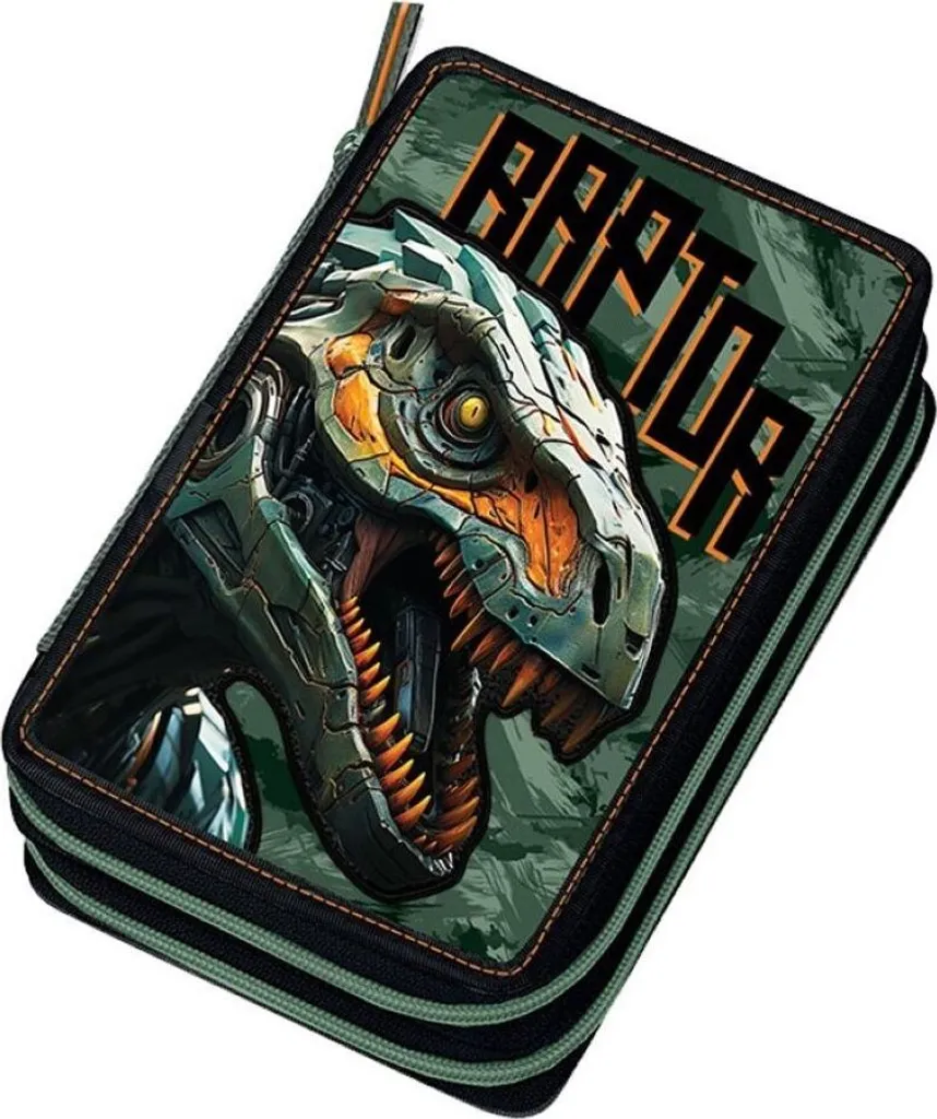 Astuccio Dinosauro Cool con Accessori - Scuola 20x5x13 cm - Must Have