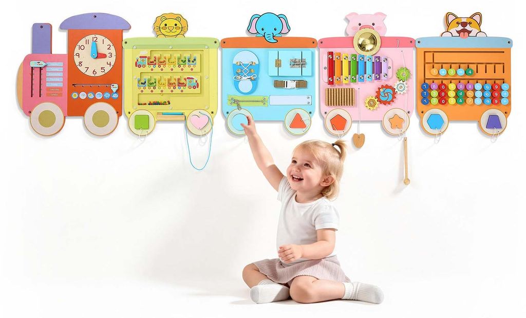 VEVOR Montessori Busy Board 18-in-1 Sensorisches Produktbild 