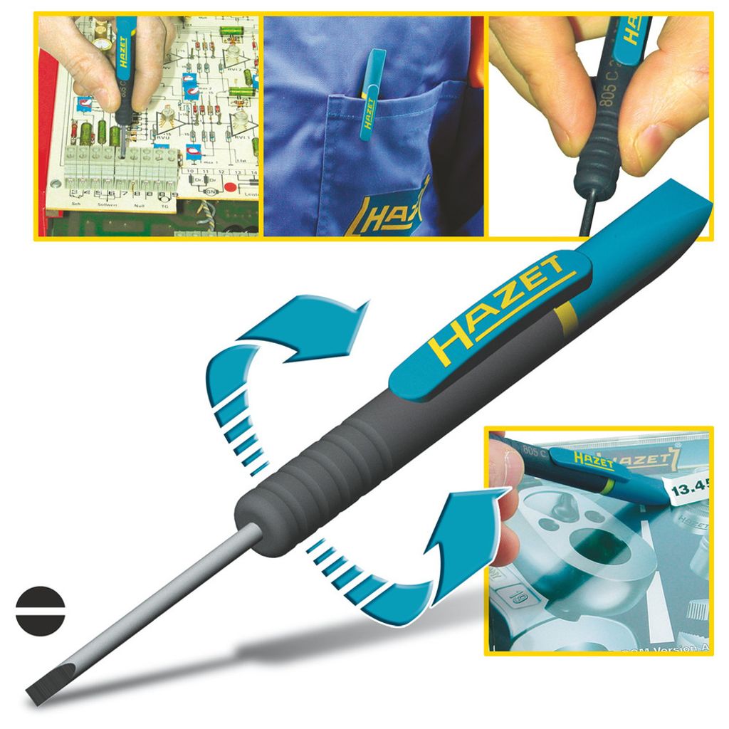 Hazet Clip-Schraubendreher, Schlitzschrauben 805C-25 (805C-25)