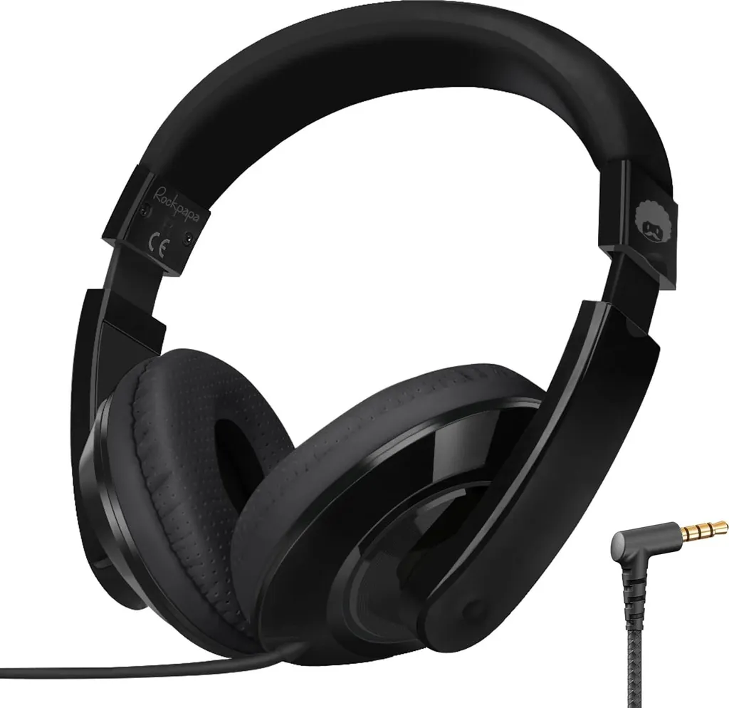 Cuffie per Bambini Over Ear Nere | Stereo Jack 3.5mm per Scuola e Tablet