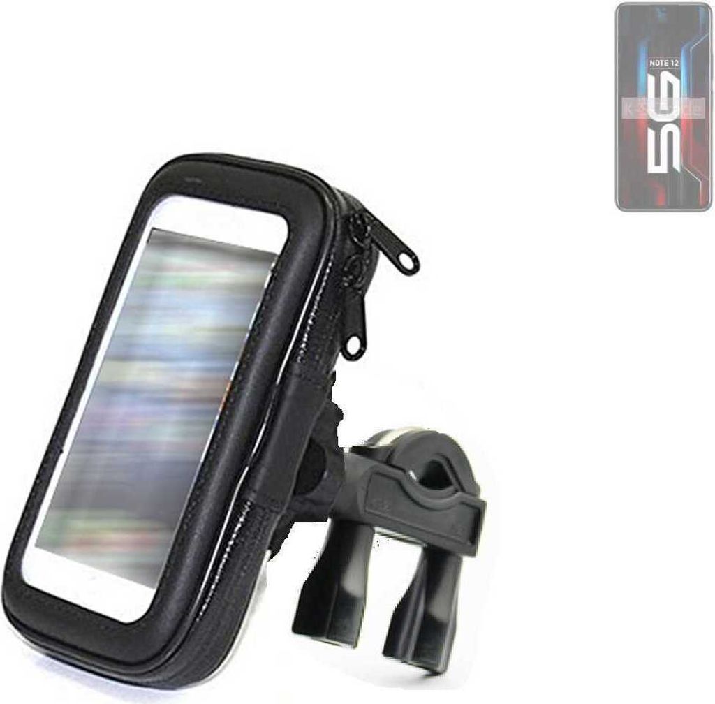 K-S-Trade Fahrrad-Halterung kompatibel mit Infinix Note 12 5G Handy-Halterung Halter Lenkstange Fahrradhalterung Motorrad Bike Mount Wasserabweisend