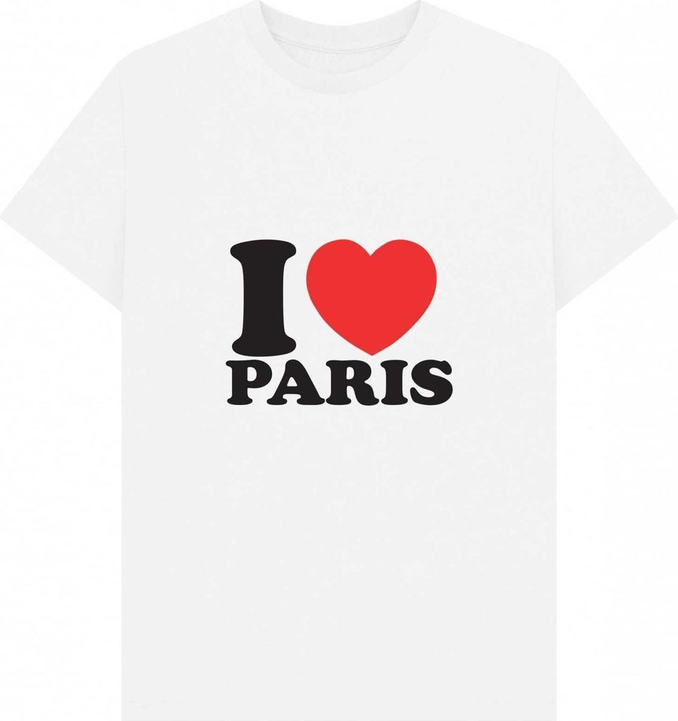 Apoh - "I Heart Paris" T-Shirt für Herren/Damen Uni PN1417 (XL) (Weiß)