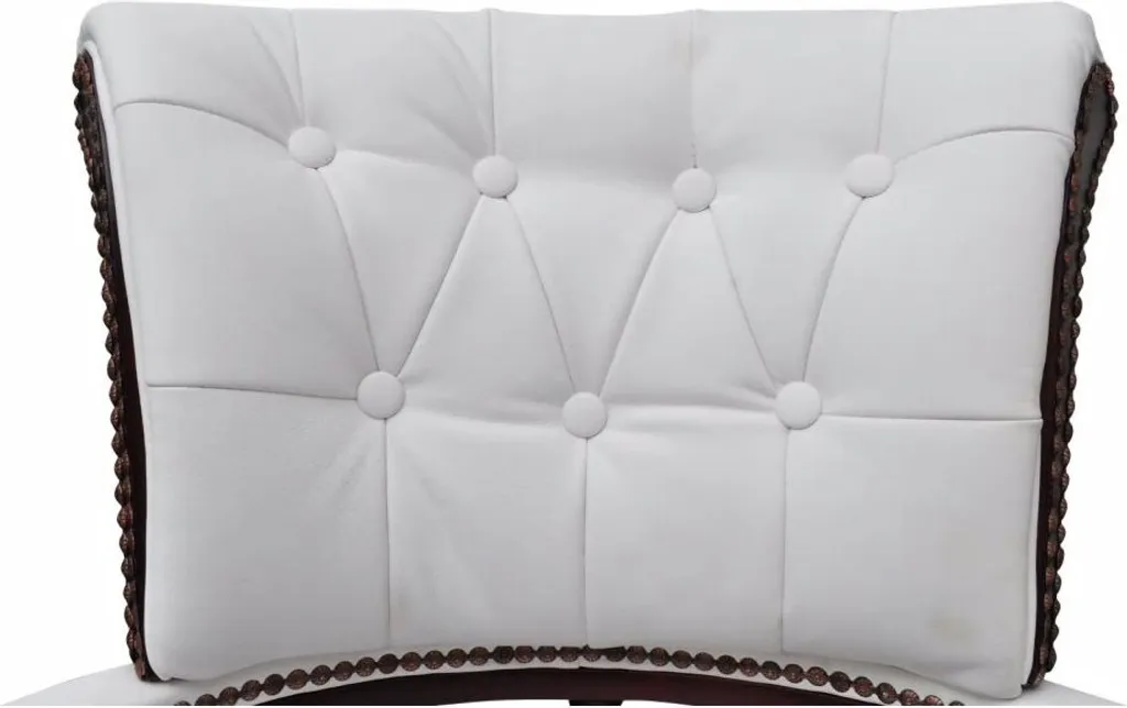 vidaXL Chaise de bureau pivotante blanche design ergonomique réglable - 4