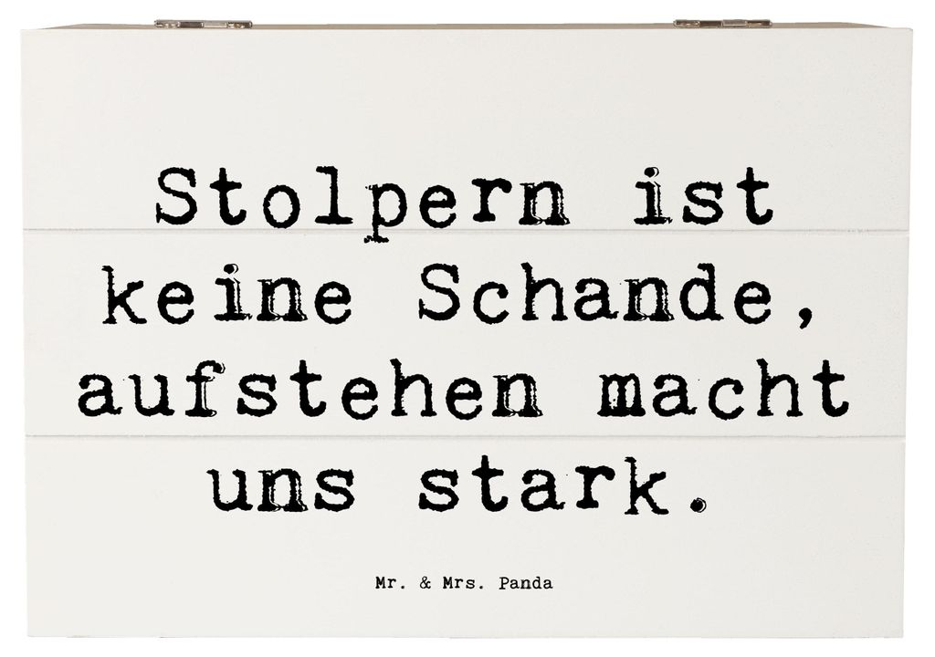 Mr. & Mrs. Panda Geschenkbox Spruch Aus Fehlern lernen 22 x 15 cm - Weiß - Geschenk, Lebensweisheit, Motivation, Zuversicht, Fehler machen, Holz A...