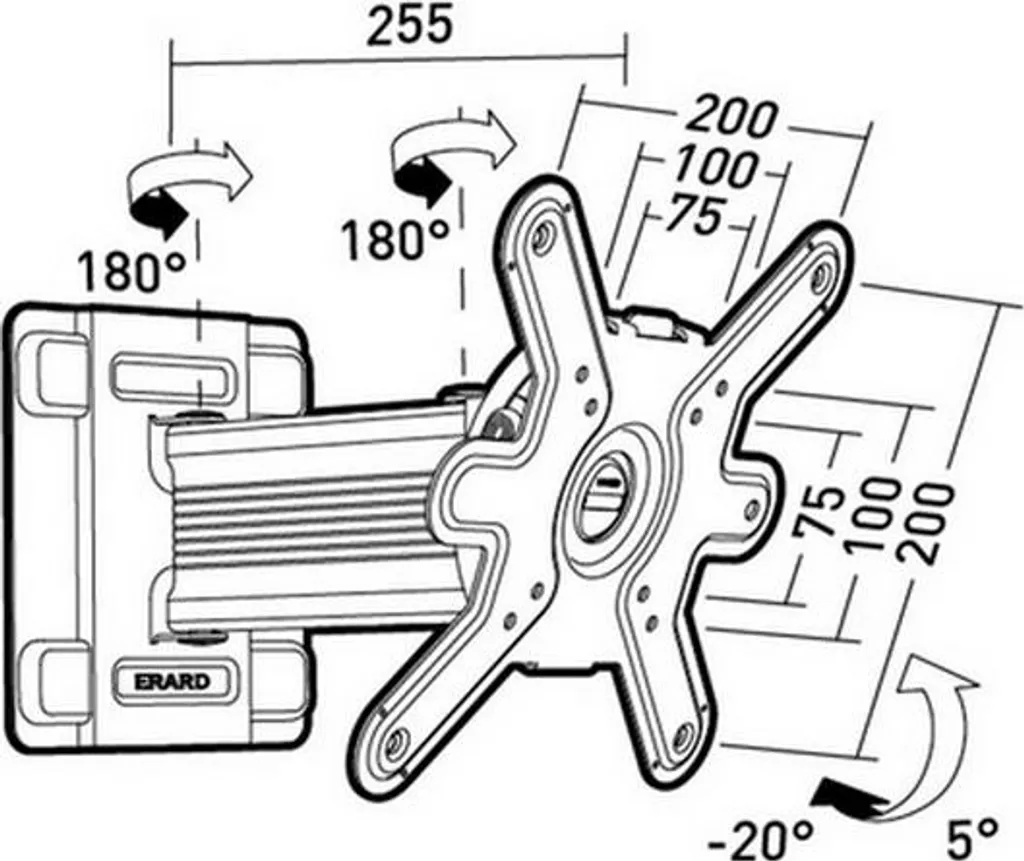 Support TV orientable Erard CLIFF 200TW90 avec inclinaison fluide - 4