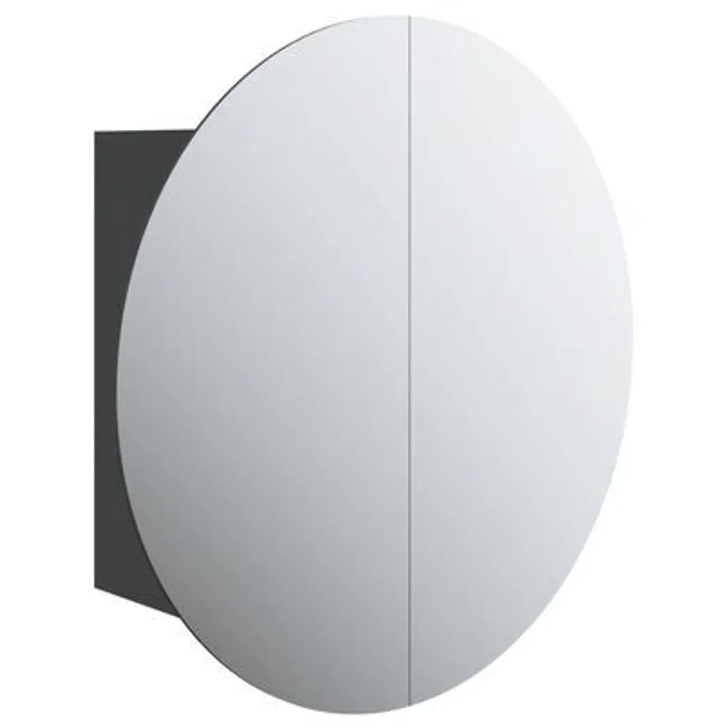 Meuble de Salle de Bain avec Miroir Lumineux LED Noir 40cm Hydrofuge