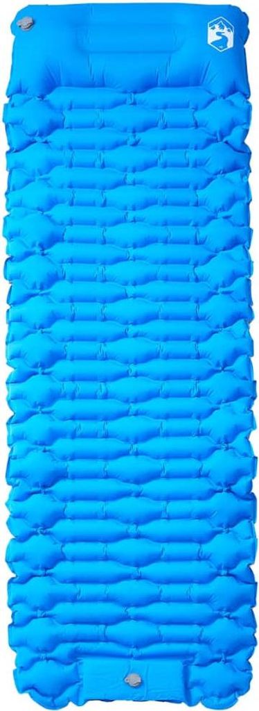 vidaXL Selbstaufblasende Isomatte mit Kissen Blau