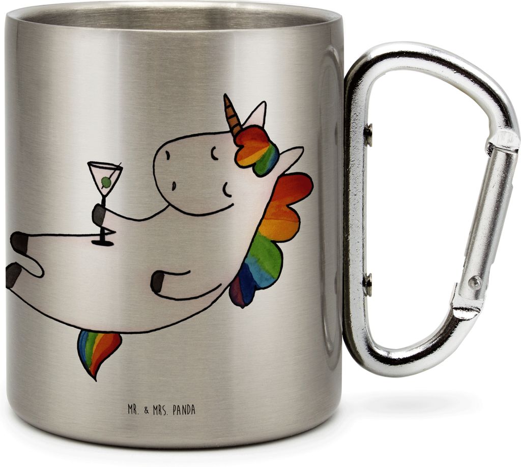 Mr. & Mrs. Panda Thermobecher Einhorn Cocktail - Transparent - Geschenk, Teetasse, Spruch, Unicorn, Einhörner, Caipirinha, Geburtstag, Edelstahl-T...