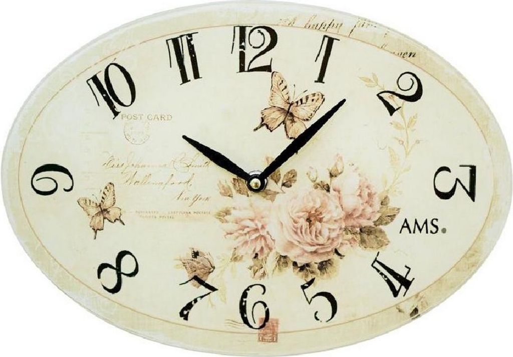 AMS Quarz-Wanduhr, Quarzwerk, 30x21x4cm, 9478 Produktbild 