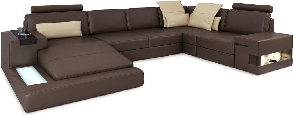 Ecksofa U Form Leder Polster Couch Design