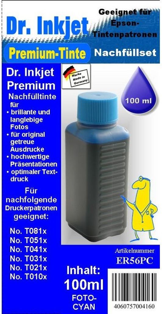 ER56PC - lightcyan - Dr.Inkjet Premium Nachfülltinte 100ml für Ihren Epson Drucker