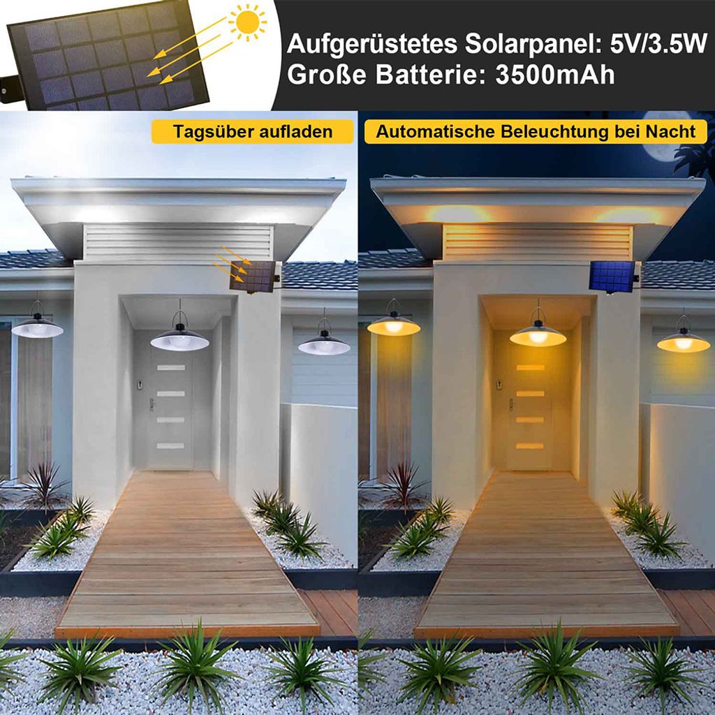 Außen Solarlampe Wasserdichte Garten Solar Pendelleuchte Produktbild 6