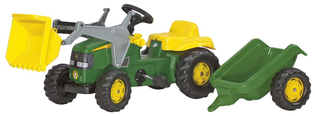 Rolly Toys John Deere Trettraktor mit Anhänger Schaufellader Frontlader Traktor 