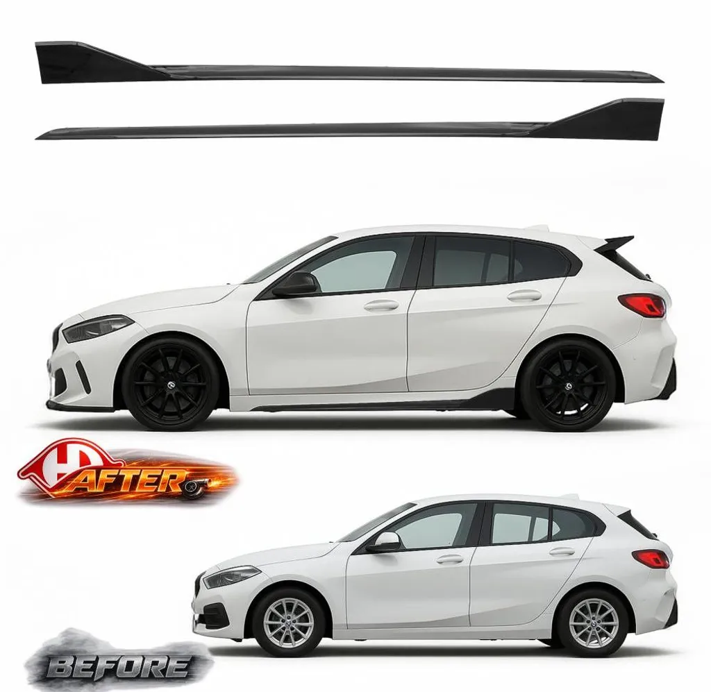 Jupe latérale BMW Série 1 F40 finition noire habillage bas de caisse