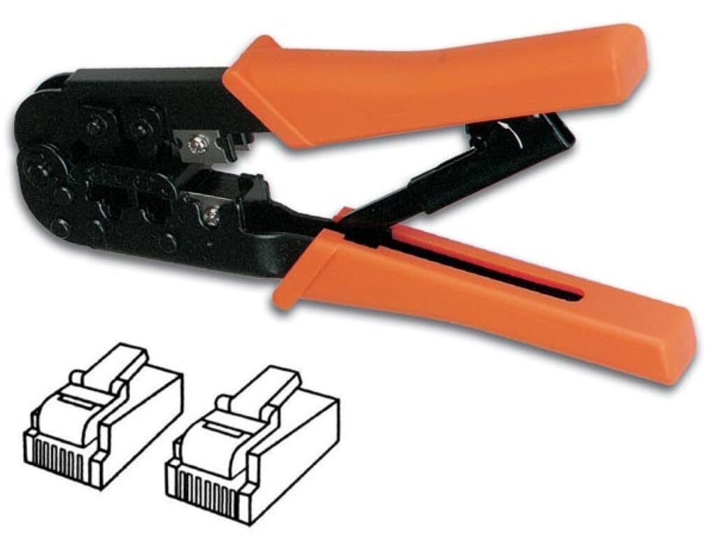 Toolland Multifunktionale Crimpzange, für RJ11, RJ12 und RJ45 modulare Steckverbinder