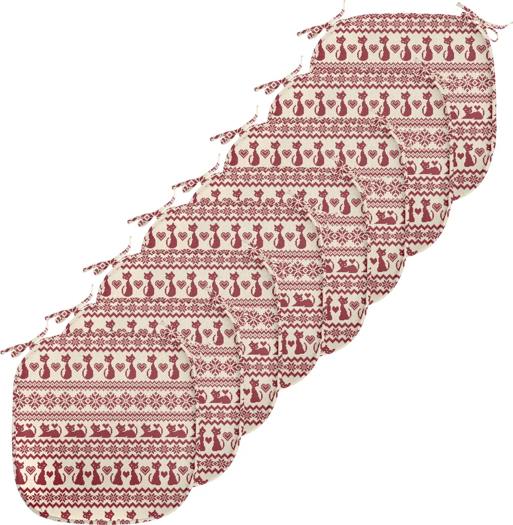 Coussin de siège imperméable lot de 8 avec motif chat pixel art 40x40cm