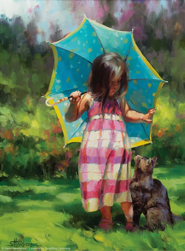 Puzzle de 500 pièces XXL Le Parapluie Sarcelle pour Adultes et Seniors