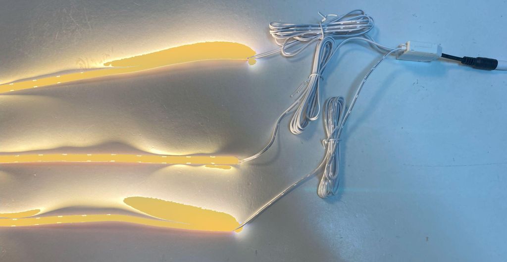 4042 LED Regal Beleuchtung 3 x 0,75 m Lichtfarbe Orange + Netzteil