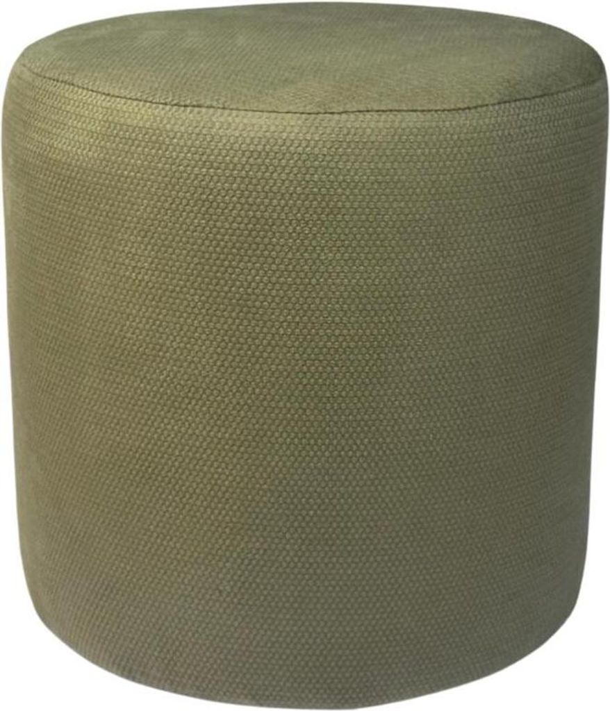 Velours-Hocker MAKALU 40x40 cm rund – stilvoller Fußhocker aus weichem Samt – Cappuccino