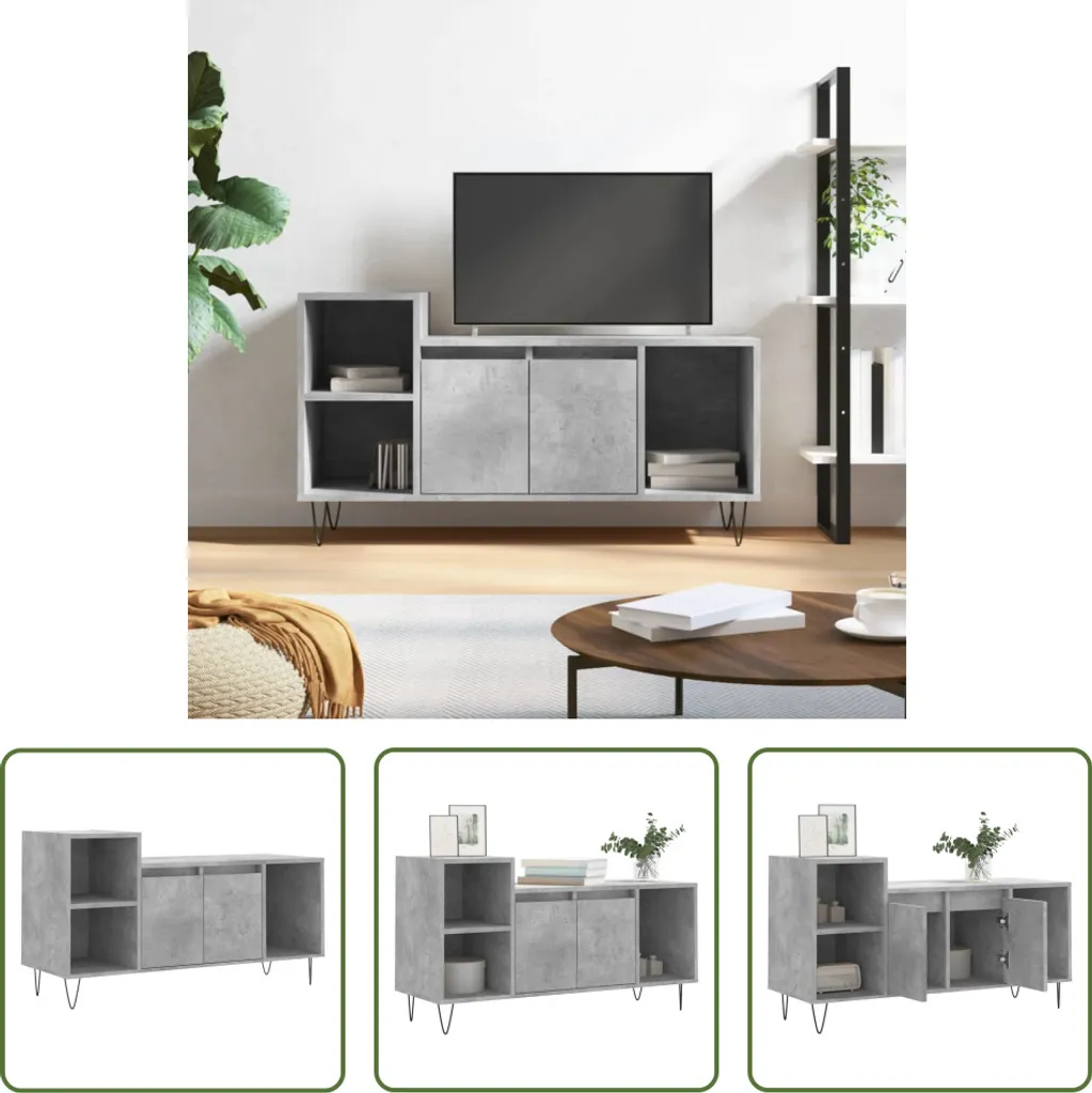 Mobile Porta TV Grigio Cemento 100x35x55 cm | Arredo Living Moderno