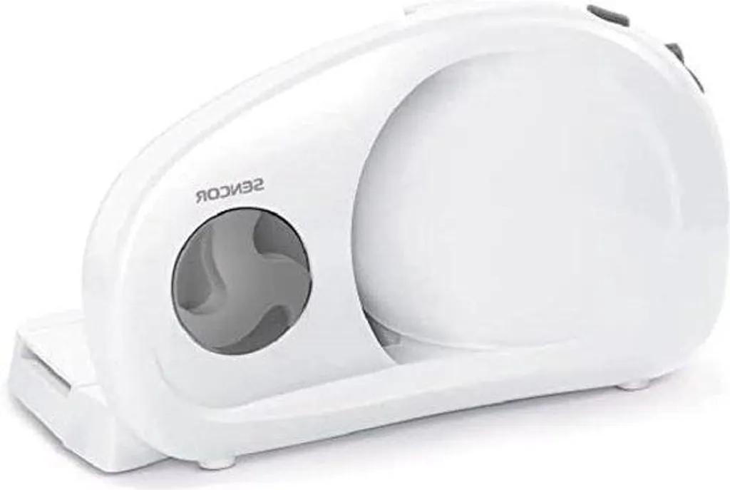 Trancheuse électrique polyvalente et coupe-légumes lame 17 cm blanc