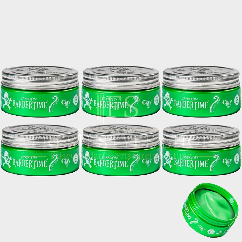 6x BARBERTIME Haarpomade Hair Pomade Styling Pomade 150ml Matte Clay