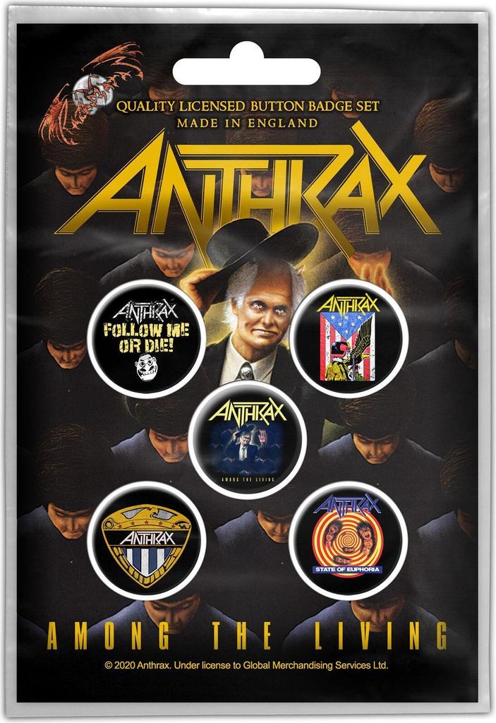 Anthrax - Abzeichen "Among The Living" - Kunststoff, Metall RO7321 (Einheitsgröße) (Bunt)