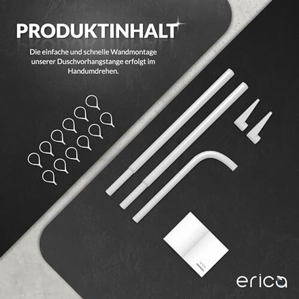 Erica Duschvorhangstange L form 70x90, 70x160 oder 90x140 Produktbild 