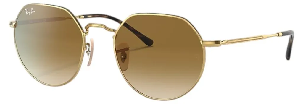 Ray-Ban Jack RB3565 Solaires Verres Verts G-15 et Monture Fine Dorée 51mm